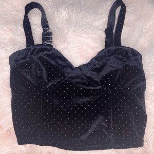 Soft bustier top with subtle studded decal